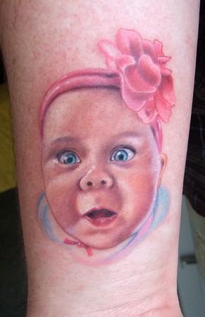 Tattoos - Baby color portrait tattoo - 45349